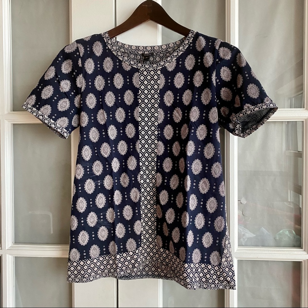 J. Crew Printed Boho Cotton T-Shirt